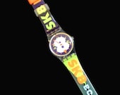 Vintage Swatch Watch, Snow Collage Swatch Watch, 1990's Swatch Watch, Retro Watch, Swatch Watch