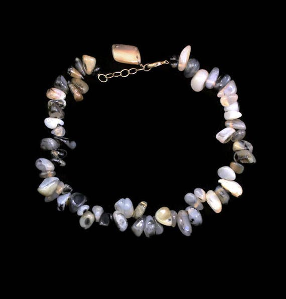 Natural Polished Stone Choker Necklace, Neutral C… - image 4
