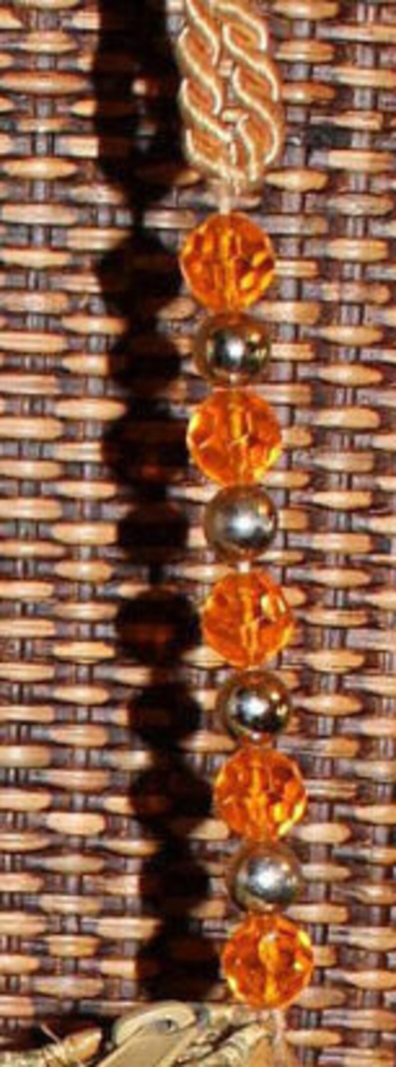 Reed Basket Bag Purse With Orange and Silver Bead Accents Etsy