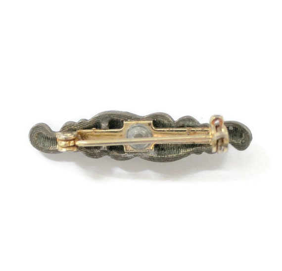Scroll Pin Purple And Clear Rhinestone Scroll Bar Brooch Pin In … - Gem