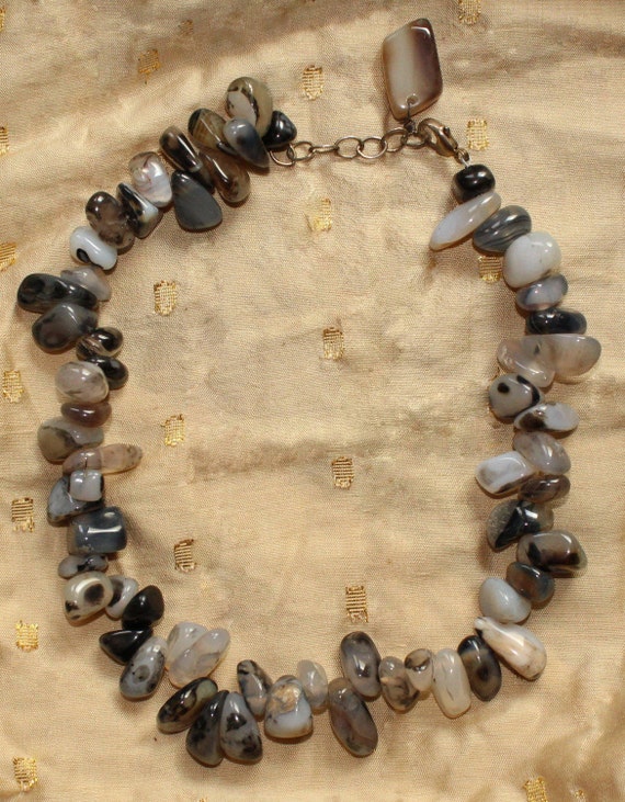 Natural Polished Stone Choker Necklace, Neutral C… - image 8