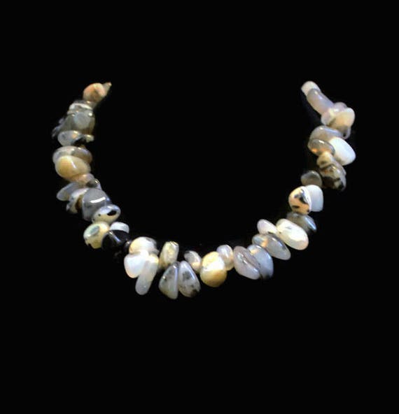 Natural Polished Stone Choker Necklace, Neutral C… - image 2
