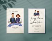 Illustrated Wedding Invitation ?Save the Date / Wedding Invite / Couple Portrait / Couple Illustration