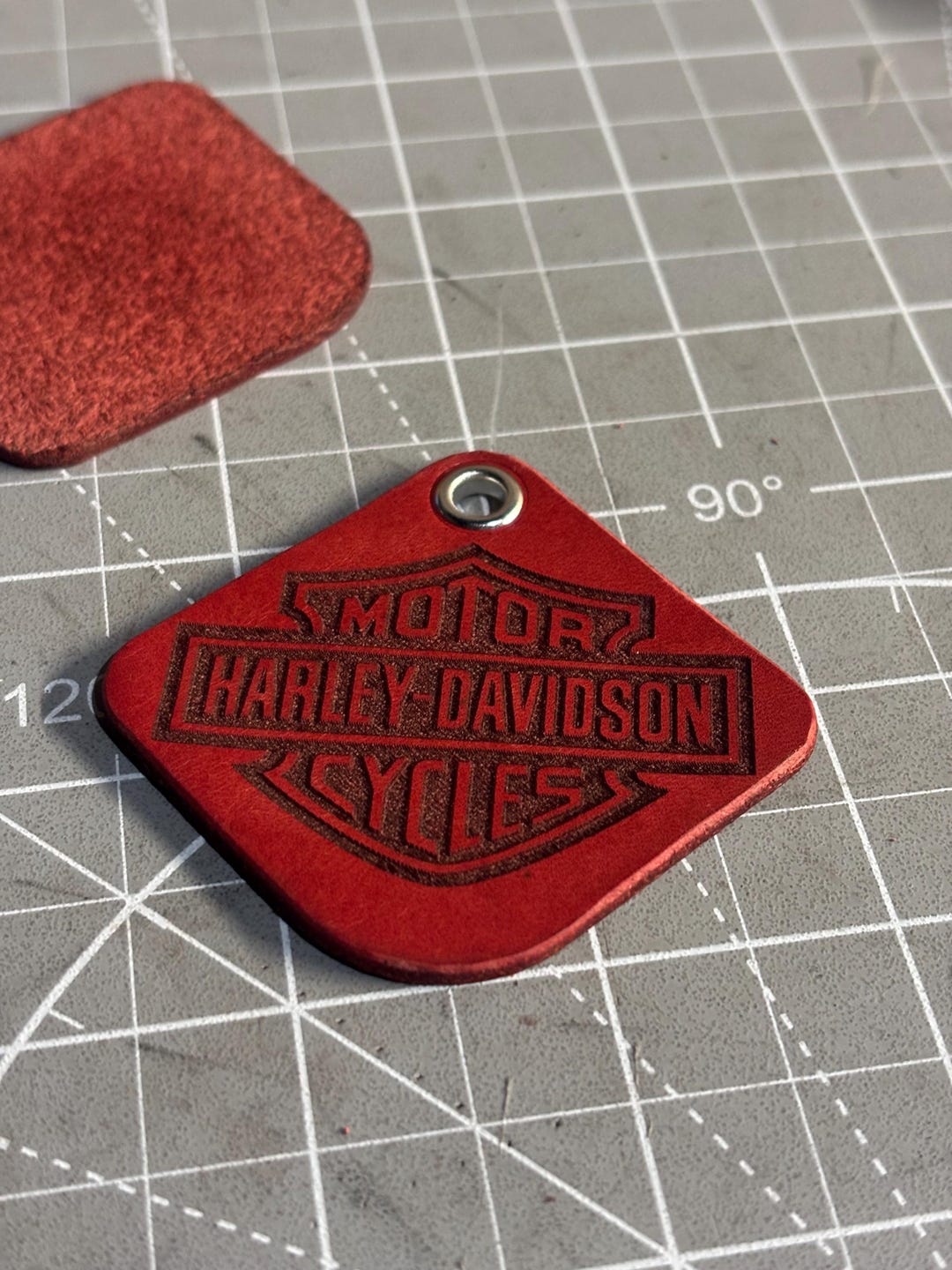 Radhey Key Chain Harley Styled Leather Keychain Red Monza - Etsy
