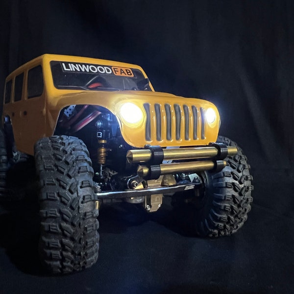 SCX24 Jeep Wrangler / Gladiator Extreme Push Bar Bumper Headlight Relocation