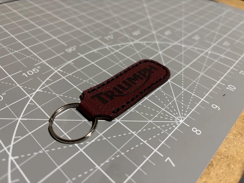 Triumph Ribbon Key Chain Triumph Leather Fold Keychain Red Brown - Etsy