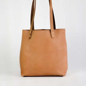 Leather Tote Bag made with Horween Natural Essex / Leather Purse