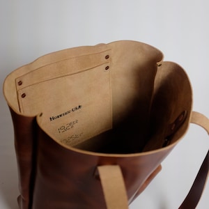 Leather Tote Bag made with Horween Black Chromexcel Leather Purse image 6