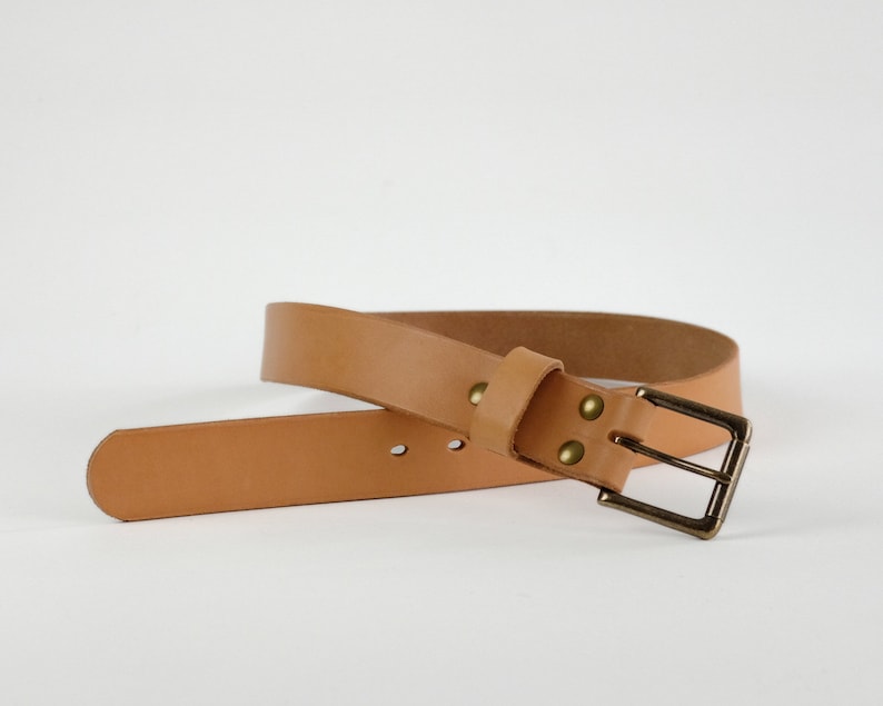 Wickett /& Craig Natural Veg Tan leather Daniel belt