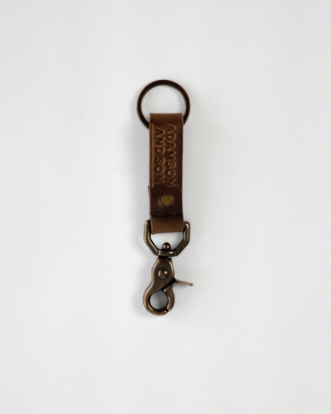 JJNUSA Genuine Leather Keychain Walnut Leather Key Holder