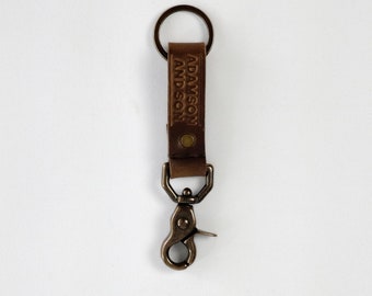 Leather Key Chain, Leather Key Fob, Leather Lanyard, Key