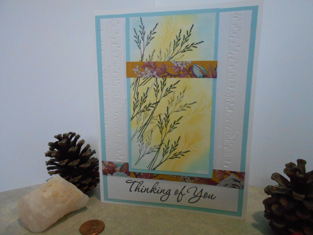Thinking of You Hand Stamped and Embossed Card - Etsy