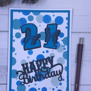 Happy 21st Birthday Card/Handmade Card/Greeting Card/Note Card/Occasion Card/Stationary/Ephemera