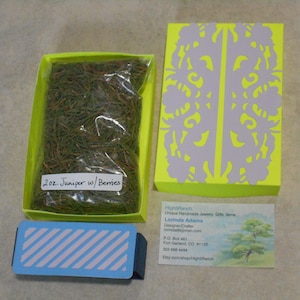 2 oz Dried Juniper with Berries Packet, Wild Mountain Natural Colorado Juniper with Custom Made Box