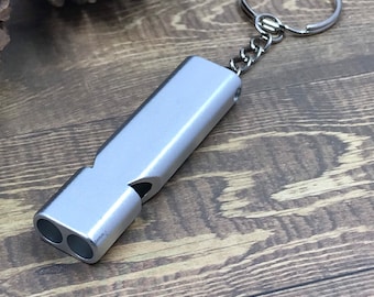 Silver Tone Dog Whistle with Key Ring, High Pitch Training Aid