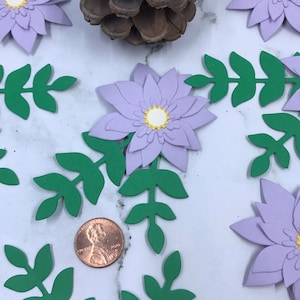 Lavender Purple 3D Paper Flowers/Card Toppers/Flower Die Cuts/Scrap Booking/Ephemera/Embellishments/Card Decor/Card Supplies/Paper Supplies