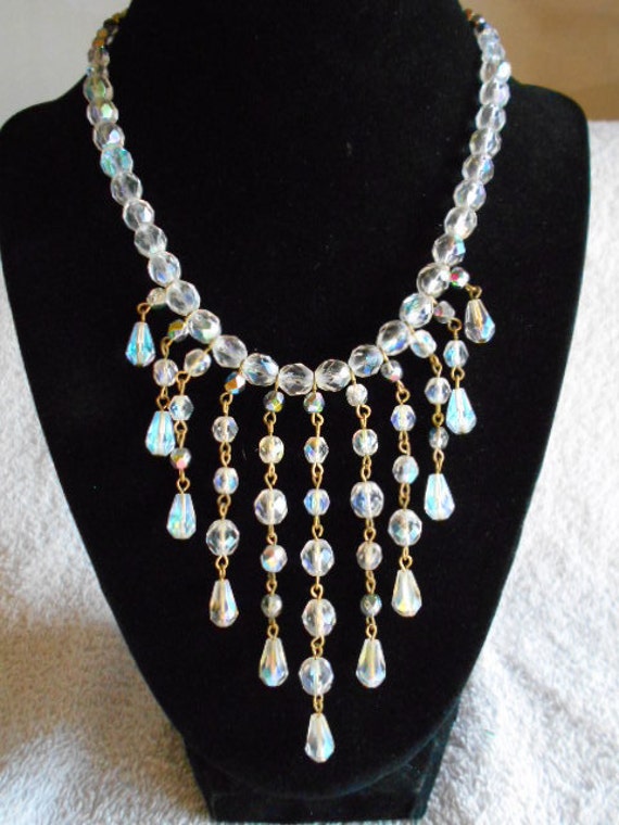 Necklace Earring Set/Jewelry/Crystal Necklace/Vin… - image 1