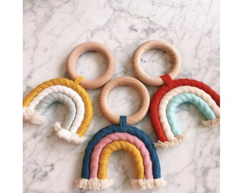 rainbow teething ring