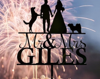 Silhouette Wedding Cake Topper Personalized Couple Cake Topper Custom Bride and Groom Anniversary Cake Topper for Wedding Gift