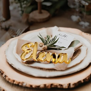 Wedding Place Setting Name Tag Place Cards Wedding Name Plate Birthday Laser Cut Names Table Decor Wedding Gift Favors Wood or Acrylic