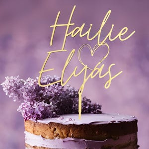 Wedding Cake Topper Personalized Couples Name Cake Topper for Engagement Cake Topper Rustic Cake Topper Bridal Shower Wedding Gift Decor