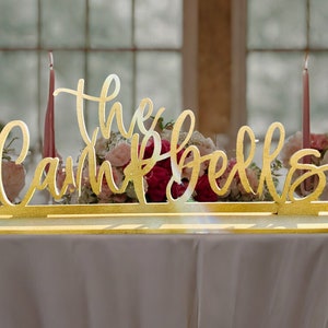 Sweetheart Table Sign, Head Table Décor,  Personalized Wedding Table Sign,  Last Name Fireplace Sign, Mantle Decor, Wedding Gift