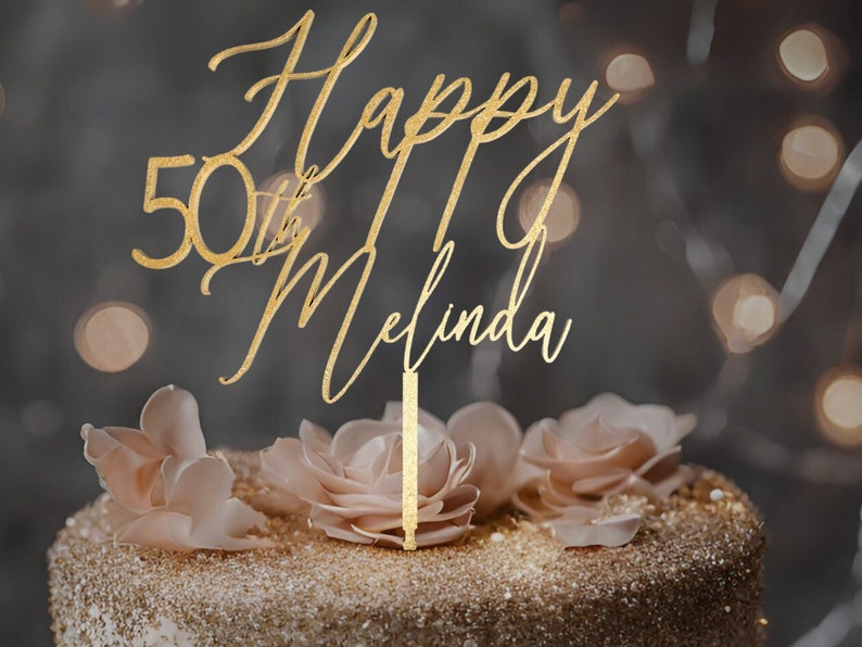 Personalized Birthday Cake Topper for Birthday 30th Cake Topper 40th Cake Topper Happy Birthday Name Cake Topper 21st Birthday Cake Topper for any age made of wood
