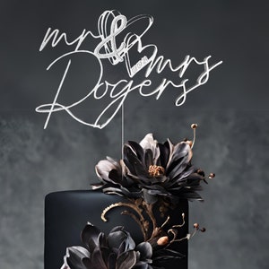 Wedding Cake Topper Personalized Engagement Cake Topper for Wedding Gift Custom Mr & Mrs Cake Topper for Bridal Shower Cake Topper Wood