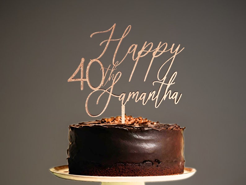 Personalized Birthday Cake Topper for Birthday 30th Cake Topper 40th Cake Topper Happy Birthday Name Cake Topper 21st Birthday Cake Topper for any age made of wood