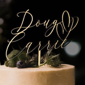 Wedding Cake Topper Personalized Cake Topper for Wedding Gift Couples Name Cake Topper for Engagement Cake Topper Bridal Shower Cake Topper