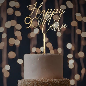 Personalized Birthday Cake Topper for Birthday 30th Cake Topper 40th Cake Topper Happy Birthday Name Cake Topper 21st Birthday Cake Topper for any age made of wood