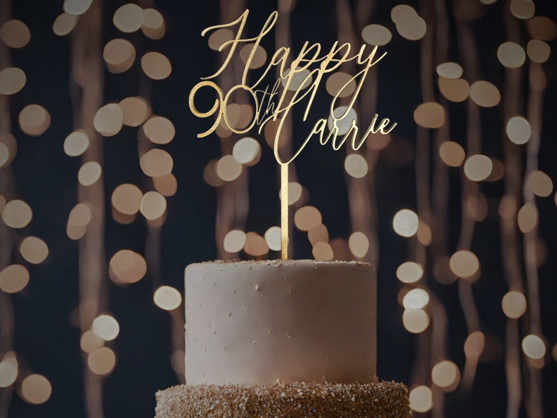 Personalized Birthday Cake Topper for Birthday 30th Cake Topper 40th Cake Topper Happy Birthday Name Cake Topper 21st Birthday Cake Topper for any age made of wood
