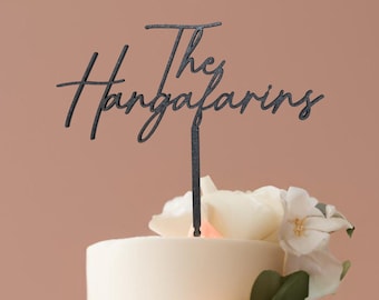 Wedding Cake Topper Personalized Last Name Cake Topper for Wedding Gift Couples Surname Cake Topper for Engagement Mr and Mrs Cake Topper