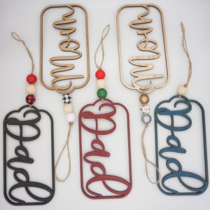 Christmas Stocking Tag Personalized Name Wood Christmas Tag  Custom Stocking Name Tag Pet Name Tag Large Wooden Gift Tag Choose Your Shape