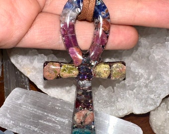 Ankh Orgone Crystal Necklace, Self Love Crystal necklace, Egyptian Symbolism, EMF & 5G Protection,Starseed Reiki Healing,Egyptial Symbolism