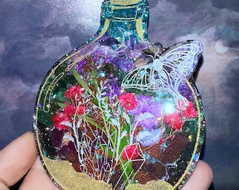 All Chakra Crystal Moth Bottle Orgone CHARGING PLATE, Reiki Meditation Device, Emf 5G Protection, Psychic Healing,528Hz,Coaster,Altar Piece
