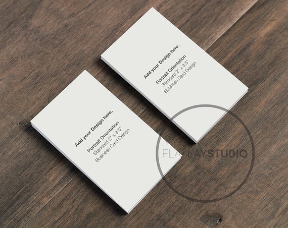 Business Card Mockup 2 Styles Portrait Orientation Business Card Mockup 2 Styles Portrait Orientation