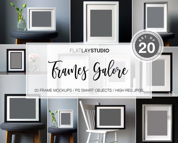 20 Frames Galore Mockup Bundle Flat Lay Minimalist