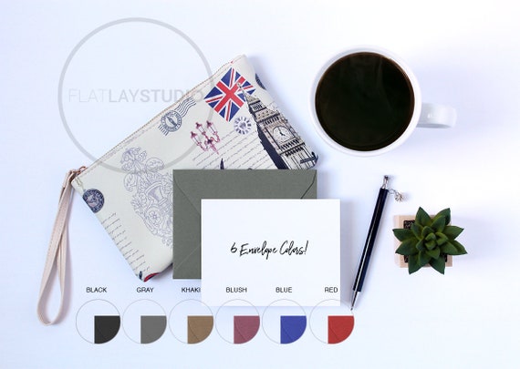 Stationary Mockup 6 Envelope Colors Flat Lay Stationary Mockup 6 Envelope Colors Flat Lay
