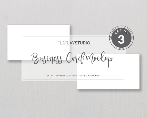 Download Free Free Set Of 3 Business Card Mockup With 4 Backgrounds Psd Best PSD Mockup Template