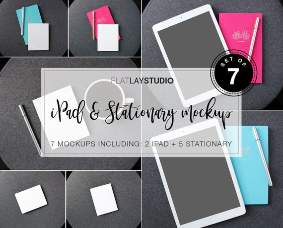Ipad Stationary Mockup Set Of 7 Ipad Stationary Mockup Set Of 7