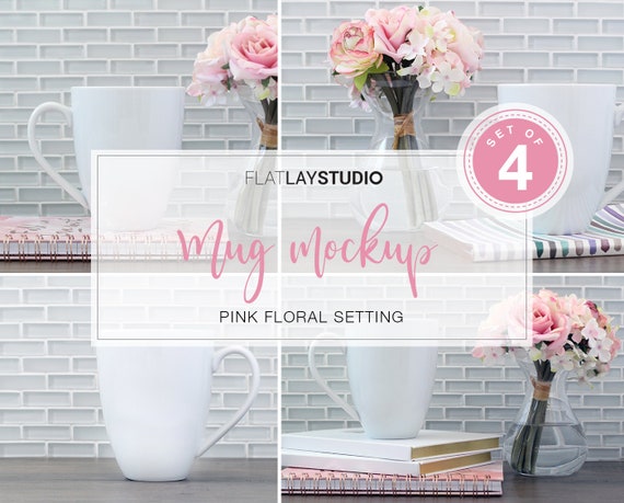4 White Mug Mockup Set Of 4 Blank 4 White Mug Mockup Set Of 4 Blank