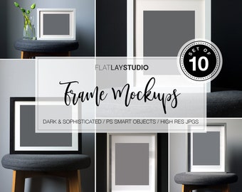 Download 10 Frame Mockup Bundle Dark Sophisticated Flat Lay Minimalist Styled Stock Photo Free Mockups Psd Premium PSD Mockup Templates