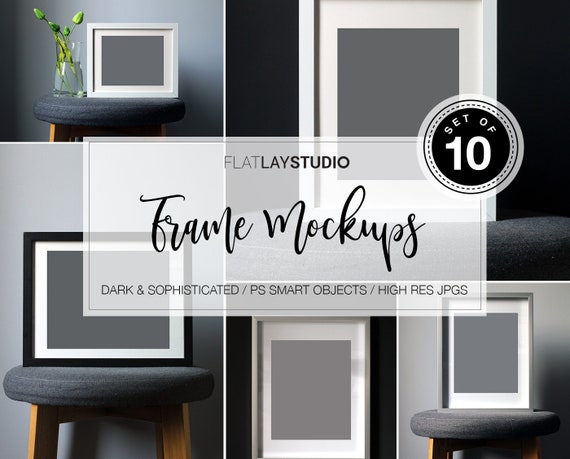 10 Frame Mockup Bundle Dark Sophisticated
