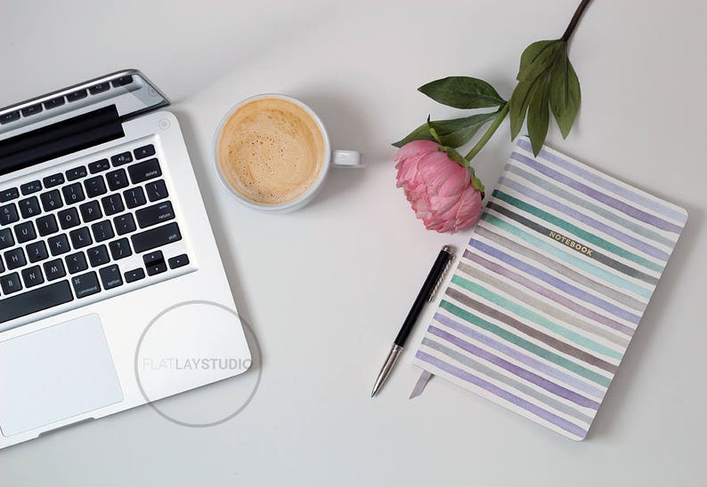 IPad JOURNAL / Flat Lay Minimalist Styled Stock Photo / 35 Etsy
