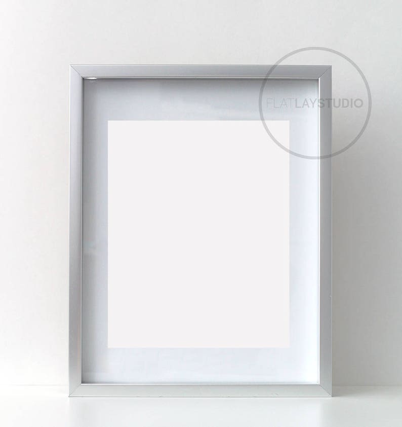 Download SILVER PICTURE FRAME Mockup / Flat Lay Minimalist Styled ...