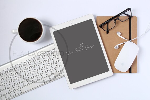 Download Ipad Mockup Flat Lay Minimalist Styled Stock Photo 110 Etsy