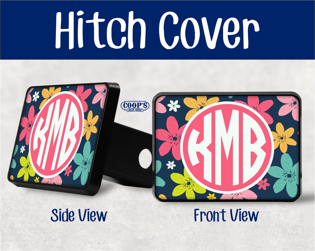 Personalized Monogram Hitch Cover Flower Trailer Hitch Cover Etsy