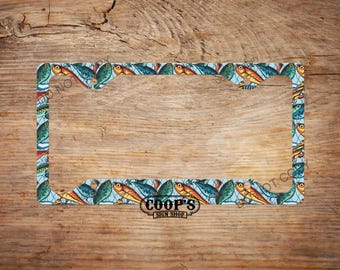 Reel Cool Lures License Plate Frame - Fisherman Vehicle Accessories - Fishing Decor