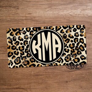 Leopard Spots License Plate - Leopard Print Car Tag - License Plate - Vehicle Accessories - Vanity Plate for Front of Car - Monogram Gift